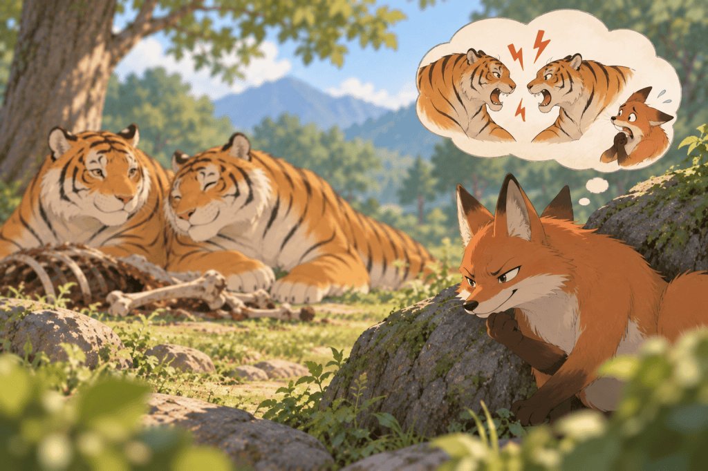 The Story of Two Tigers and a Cunning Fox
